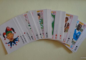 Cromos da caderneta - Futebol em cartas de jogar -