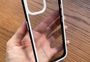 Capa transparente anti-choque com lateral colorida para iPhone 13