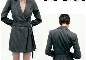 Vestido - Blazer com pregas da Zara novo com etiqueta