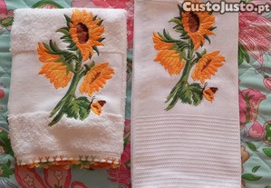 Conjunto de cozinha personalizado com biquinho de renda