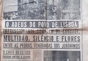 Salazar 2 Jornais Históricos Funeral Ano 1970