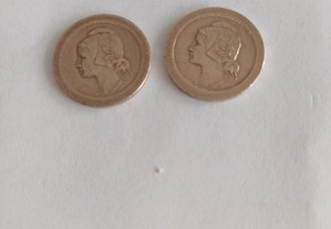 10 CENTAVOS de 1920 e 1921 2 moedas em Cupro-Niquel da 1ª REPÚBLICA Raras.