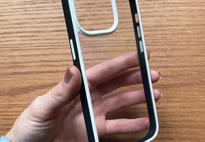 Capa transparente anti-choque com lateral colorida para iPhone 13 Pro