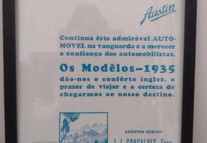 Austin - 1935 J.J. Gonçalves Quadro Publicidade da Época