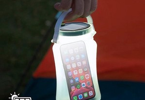 Garrafa Solar Silicone com Luz LED