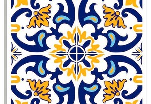 Azulejo antigo policromado