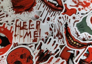 50 Autocolantes Stickers Sangue Horror