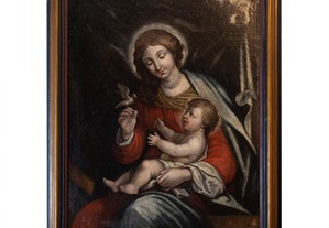 Pintura Senhora Paz Arte Sacra Renascimento século XVIII