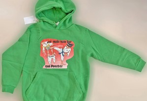 Camisola-Hoodie de Criança Verde, Novo/Exclusivo/Único