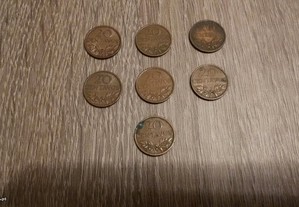 Moedas 20 centavos de 1969, 1970 e 1972
