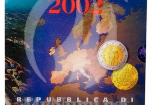 Set completo de moedas de Euro 2002 da Republica d