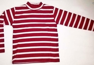 Sweater de Criança Unissexo Riscas Vermelho/Branco