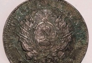 Moeda de 2 Centavos 1891 Argentina