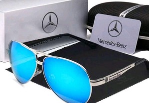 Óculos lentes azuis polarizada marca mercedes novos na caixa