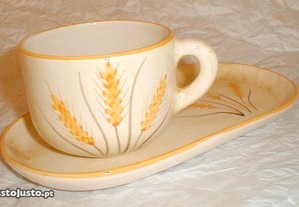 Chávena com travessa cerâmica espiga 29cm-travessa