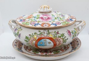 Terrina Porcelana Chinesa Brasonada Armas Sobral Período Guangxu (1875 a1908) marca