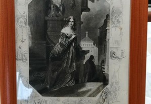 quadro de 1866 , impressao de metal , moldura recente