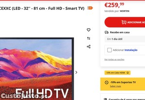 Televisão smart tv, SAMSUNG - LED - 32''com garantia 29/03/2027 sem comando