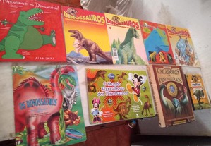 Conjunto de Livros e Revistas Dinossauros