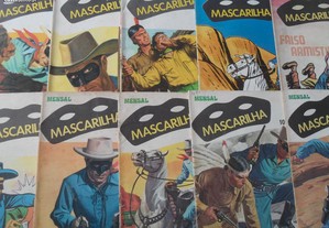 Lote MASCARILHA 50 ao 59 BD Banda Desenhada Aguiar e Dias Western Lone Ranger faroeste cowboys