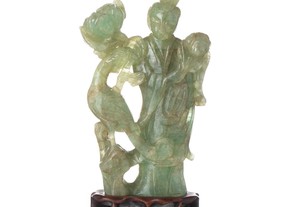 Grupo Escultórico Chinês Jade