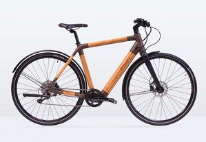 bicicleta elétrica citadina de bambu e linho Cyclik e-Relief