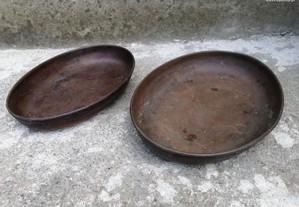 pratos balança oval em cobre