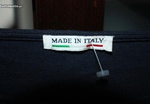 Vestido azul e preto Made in Italy NOVO elástico tamanho 36