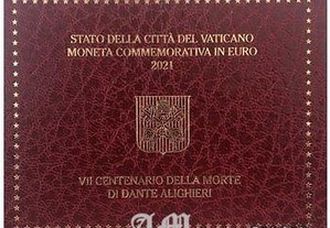 VATICANO - 2 euros Moeda comemorativa 700 Anos da Morte de Dante Alighieri 2021 - AM