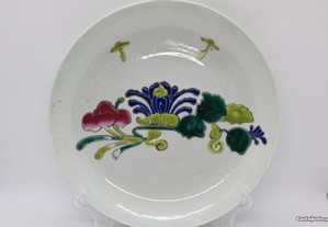 Prato Porcelana Chinesa motivos Florais verde XIX