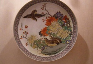 Prato de porcelana chinesa, antigo, para pendurar