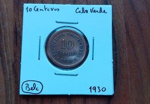 Moeda 10 Centavos 1930 Cabo Verde- Bela