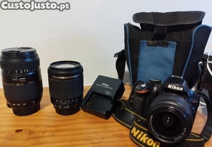 Kit Fotografia Nikon D3200 + 3 Lentes (18-55mm, 18-200mm, 70-300mm) + Extras