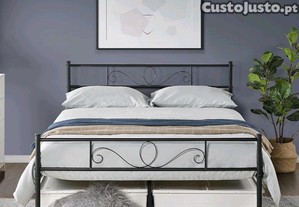 Cama de Casal Moderna em Ferro + Colcho Vestery (140x190cm)
