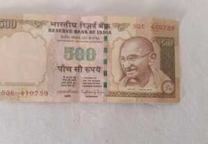 Notas 500 Rupees Índia 2014