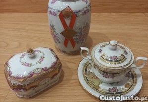 Conjunto 3 peas Limoges, muito detalhado