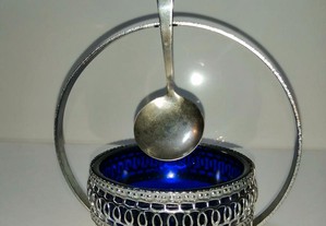 Peça decorativa em vidro lazuli e casquinha