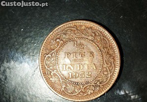 Moedas de 5 PICE 1932 da ndia em bronze