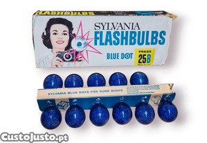 Conjunto Vintage Lmpadas Flash   Sylvania Blue Dot Press 25B (11/12)   c. 1955 1965
