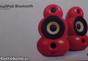 Colunas SmallPod Bluetooth MKII Vermelhas Novas e Seladas