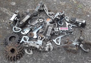 Lote de Desviadores de bicicleta de estrada antigos para peças