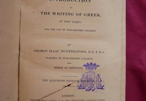 An Introducting to the wrigting of Greek in two parts. 1823