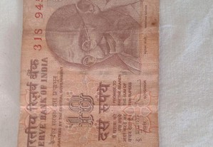 Notas 10 Rupees Índia