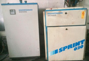 Conjunto de 2 máquinas compressor parafuso+secador