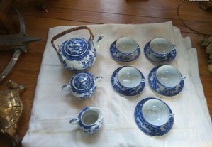 Serviço Chá Japonês Porcelana Azul