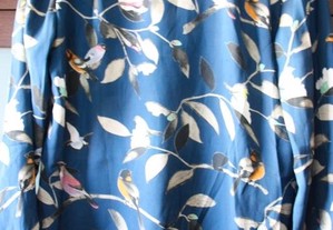 Blusa nova ZARA azul com passarinhos Tamanho XS