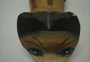 Gato madeira de balsa pintado à mão com 30 cm
