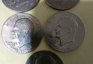 Moedas de 1 Eisenhower Ike Dólar 1976