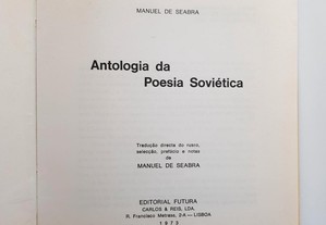 Antologia da Poesia Soviética // Manuel de Seabra 1973