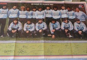 Poster - Seleção Francesa1983, autografado, Des Bleus de France - Medida: 83 X 55 cm